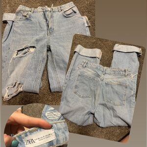 Zara Light Blue Ripped Denim